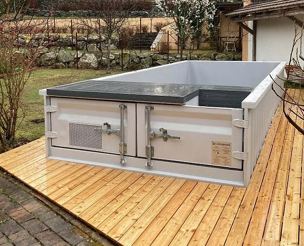 6,2 m x 2,5 m großer Containerpool mit Wärmepumpe, Premium-Paket-Neu