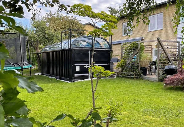Containerpool 6,11 x 2,5 m, gebrauchsfertig mit Dach, Premium-Paket-Neu