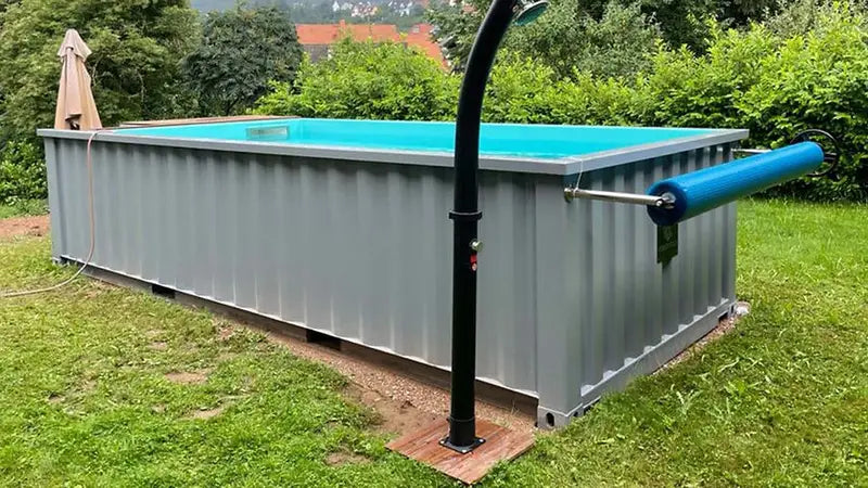 6,2 m x 2,5 m großer Containerpool mit Wärmepumpe, Premium-Paket-Neu