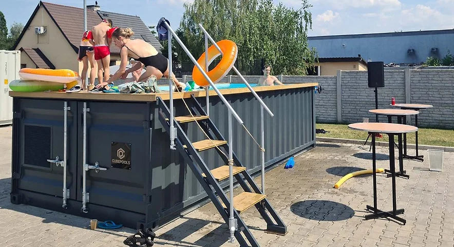 Containerschwimmbecken 6,2m x 2,5m gebrauchsfertig, Komfortpaket-Neu