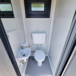 WC Sanitärcontainer mit Doppelkabine - für Mann und Frau - Anthrazit