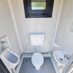 WC Sanitärcontainer mit Doppelkabine - für Mann und Frau - Anthrazit